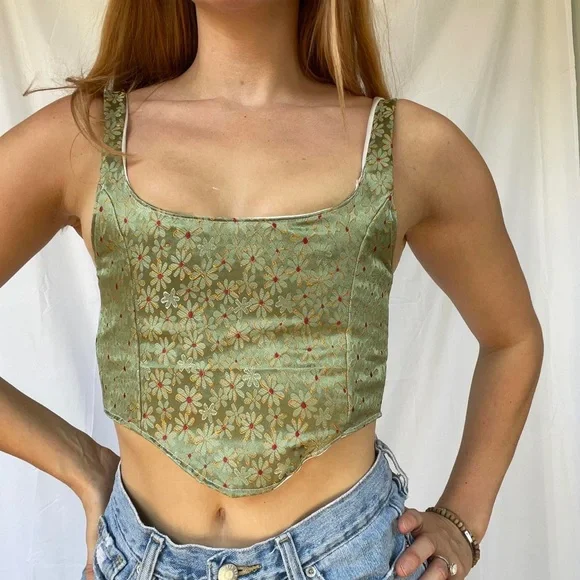 トップス SCULPTOR Corset Top Green Green Corset Top – lipstickboston